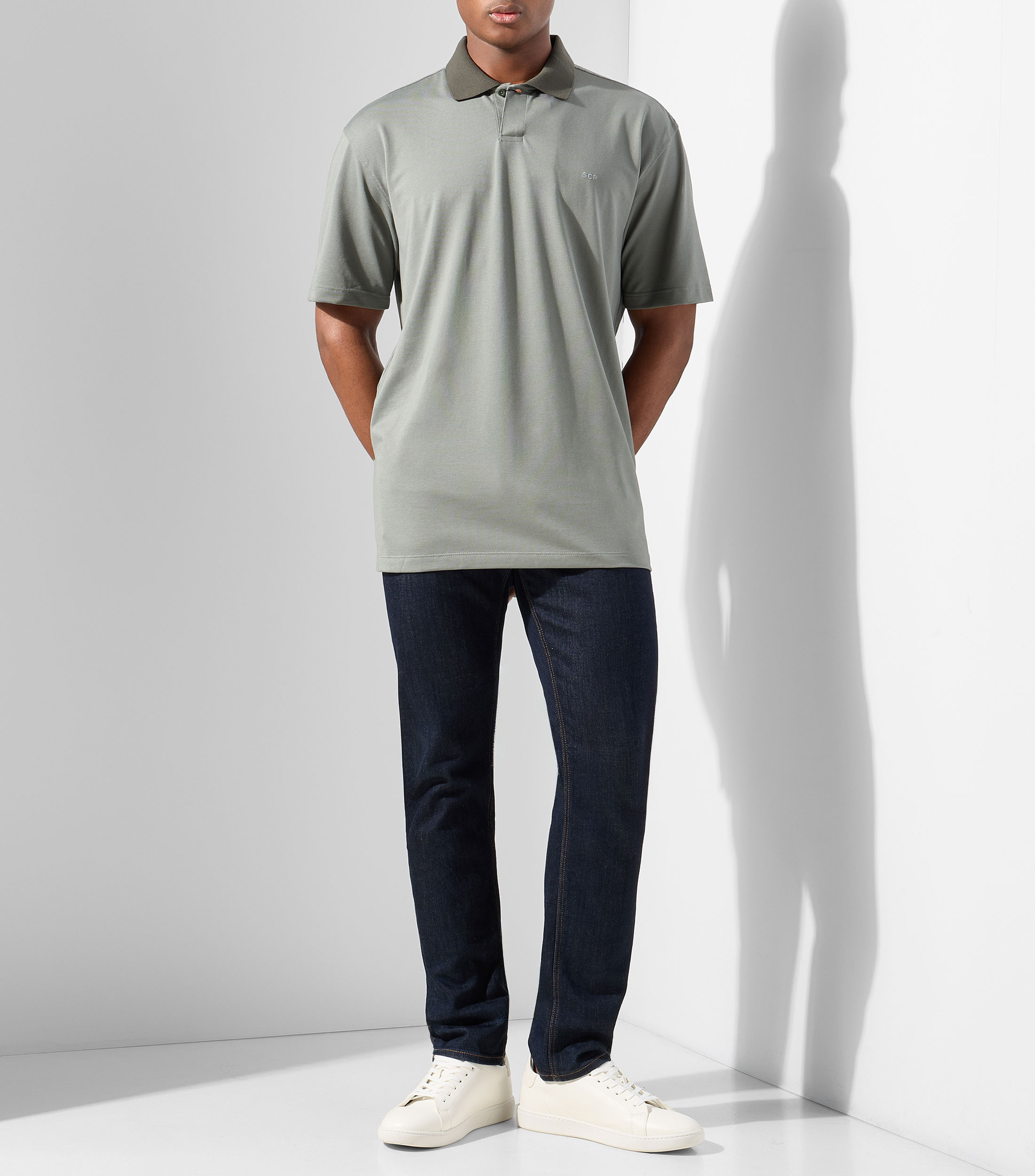 Playera tipo polo manga corta lisa Hombre